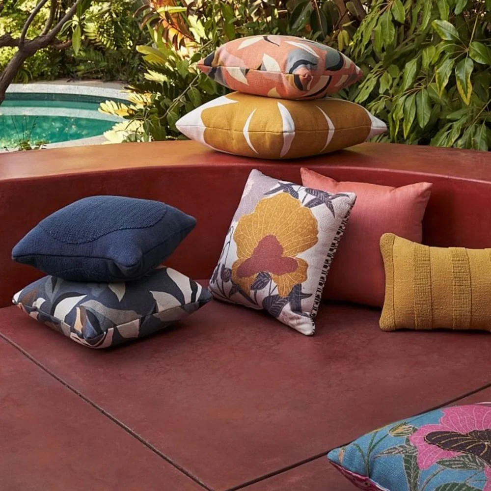 West Elm Tufted Stripe Indoor/Outdoor Pillow